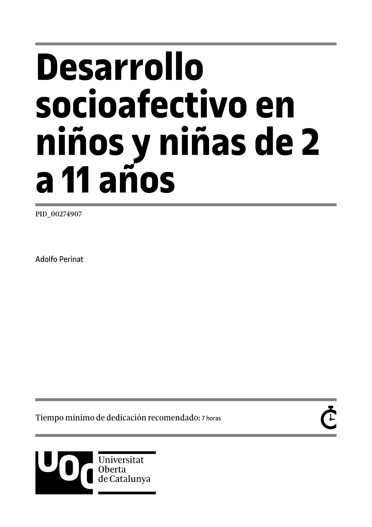 PID 00274907-3 - Apuntes - Desarrollo Socioafectivo En Niños Y Niñas De ...