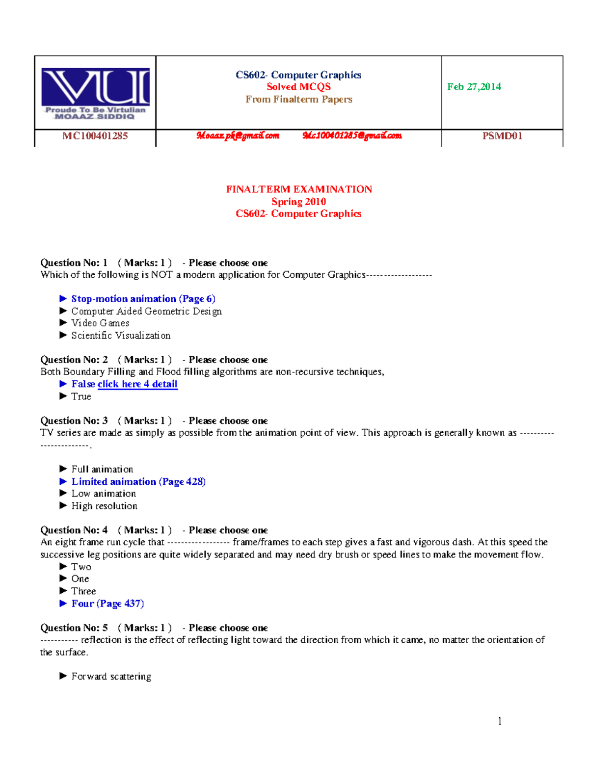 CS602 - Finalterm Solved MCQs With References - CS602- Computer ...