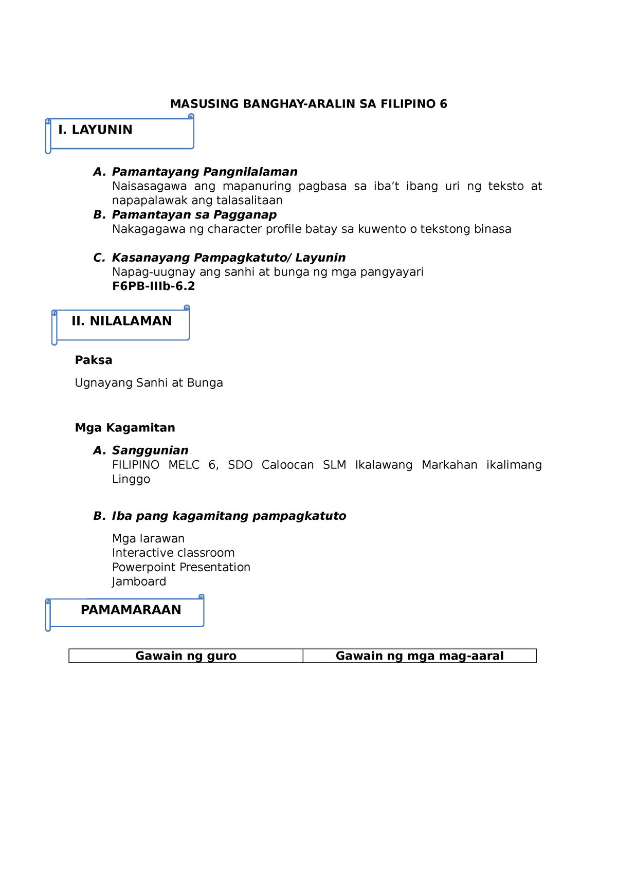 Filipino-6-Masusing-Banghay-Aralin Sample Lesson PLAN IN Filipino 6 ...