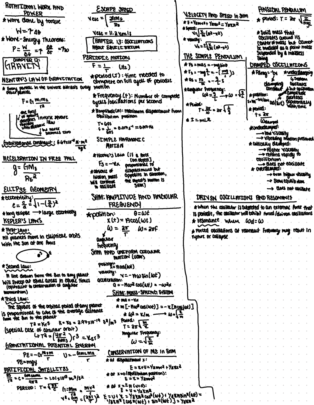 Physics Notes - Rotational Work And Arowaytorare I Vslocety- And 