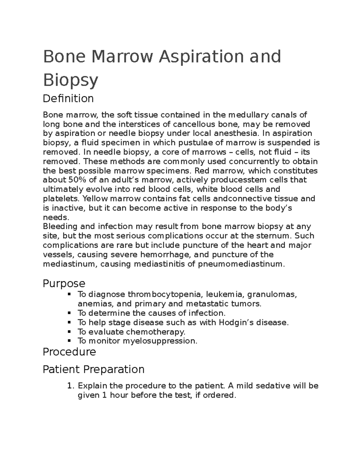 Bone Marrow Aspiration and Biopsy Bone Marrow Aspiration and Biopsy Definition Bone marrow