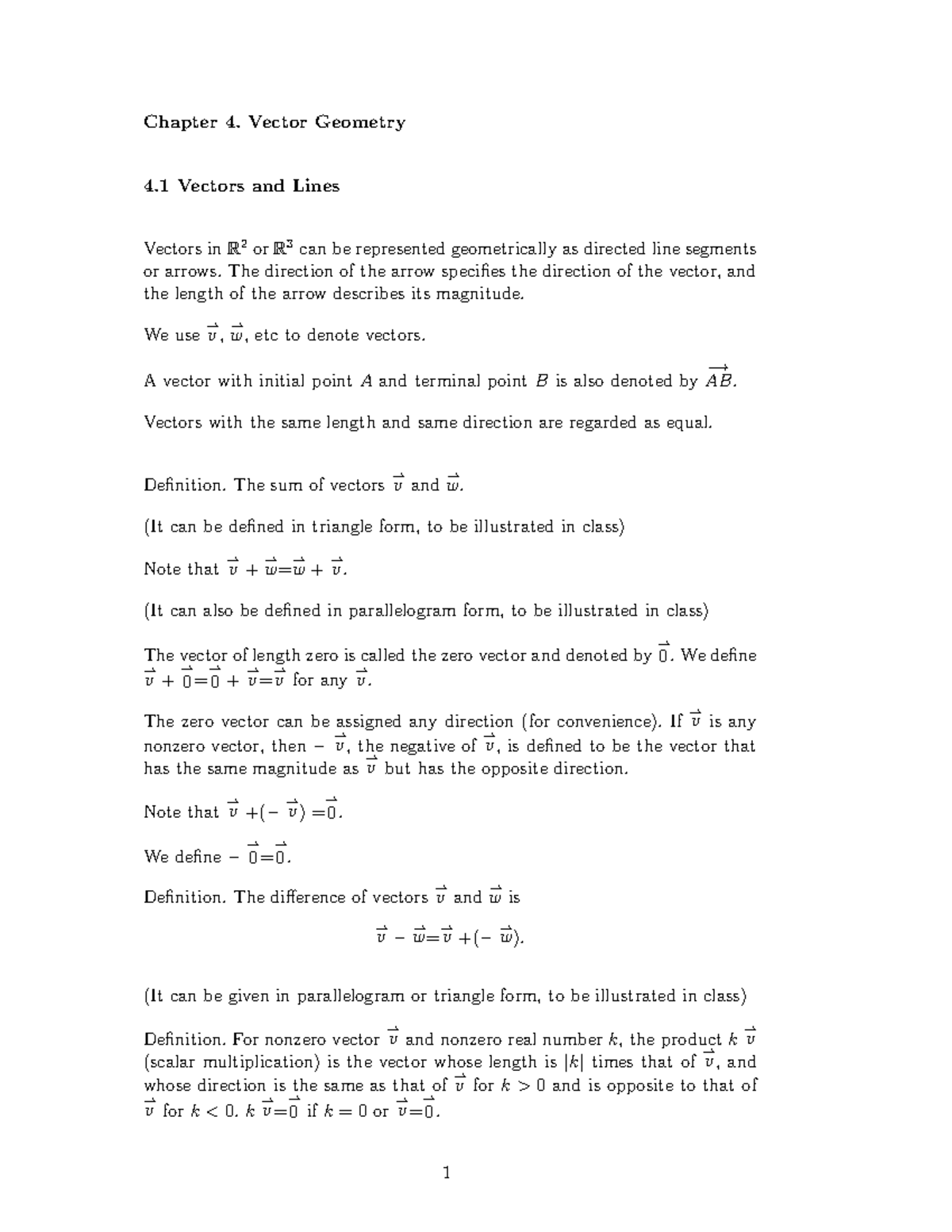 4 1e vectors and lines exercises mathematics libretexts