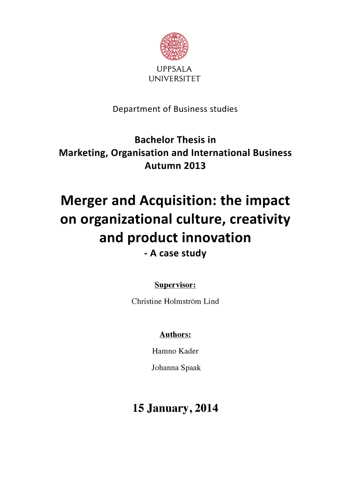 master thesis topics mergers acquisitions