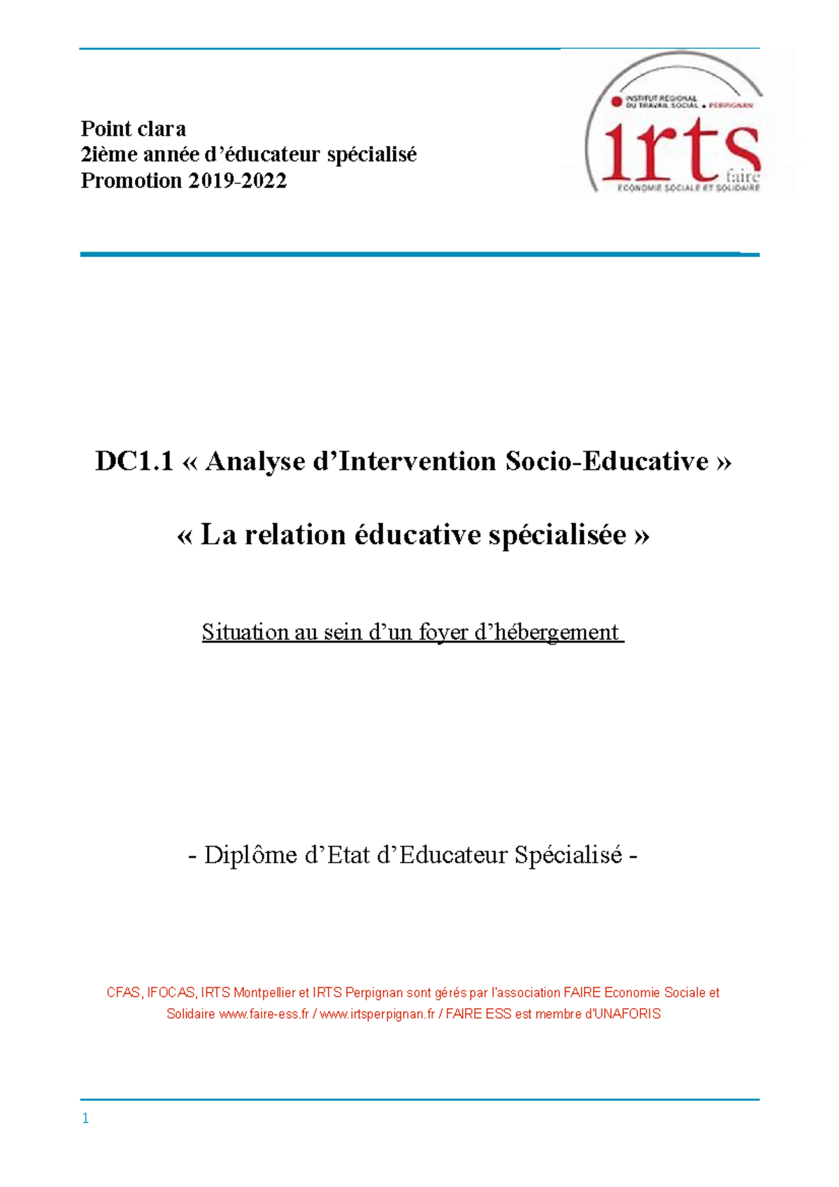 Certificat En Intervention éducative En Milieu Familial Et Communautaire