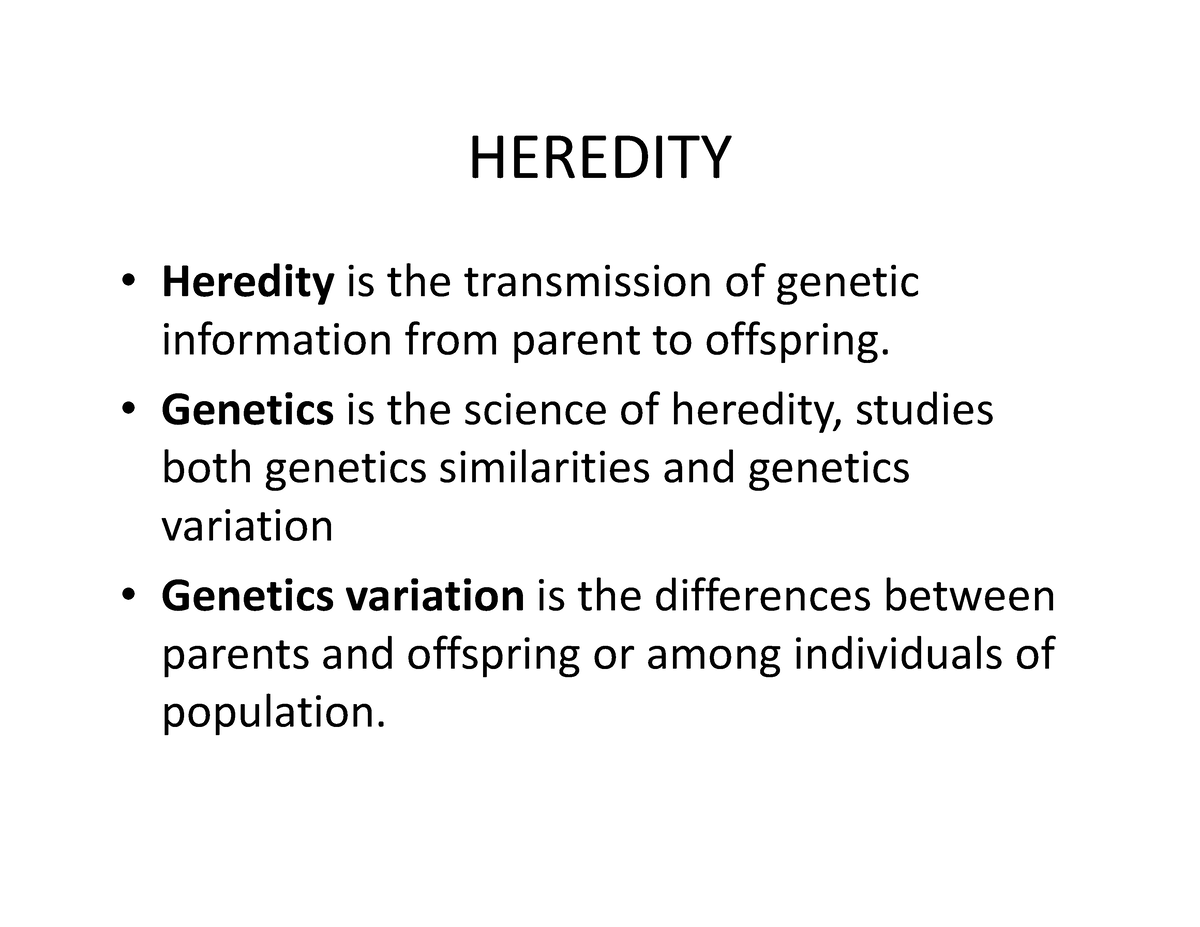 Pewarisan-sifat-1-121 Removed - HEREDITY • Heredity Is The Transmission ...