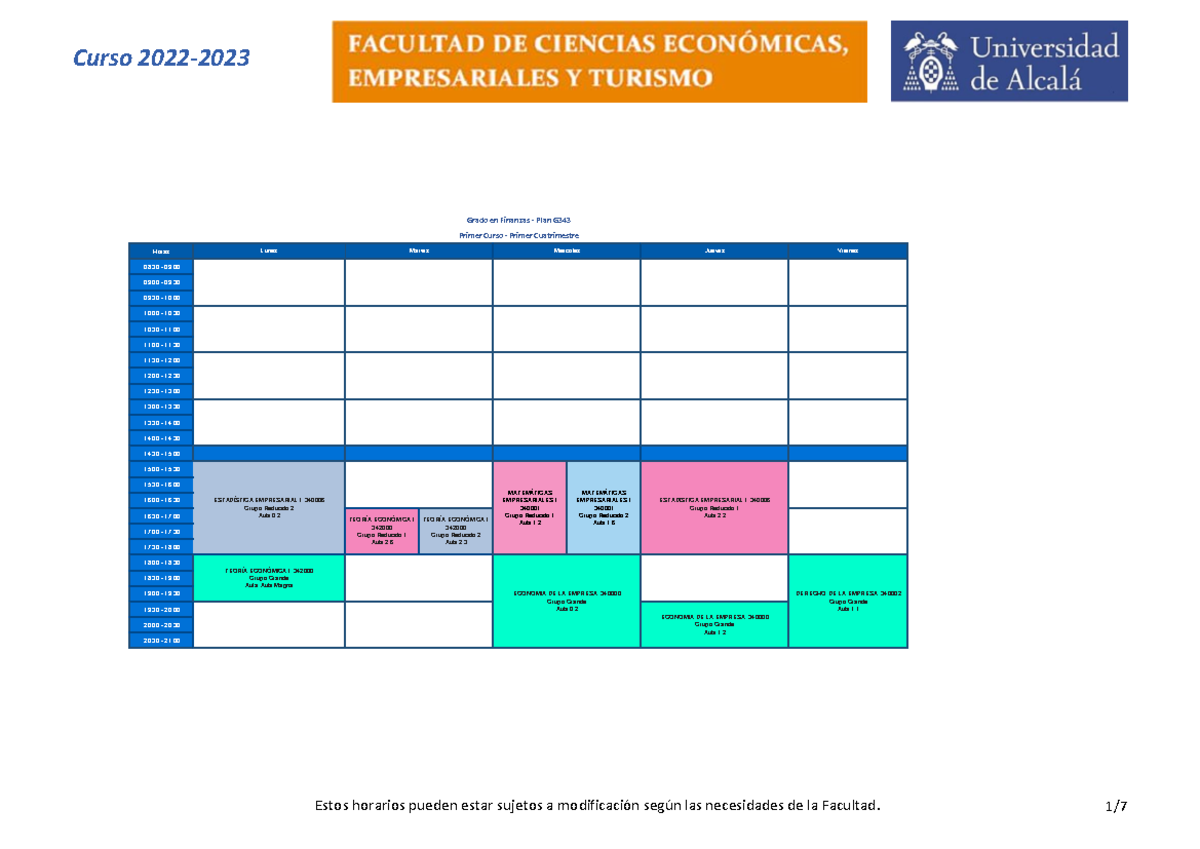 Horarios C1 FinanzasYCYF Horas 0830 09