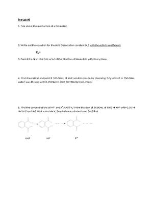 Test 2 prep - Analytical Chemistry Test 2 prep (Chapter 6-12 ...