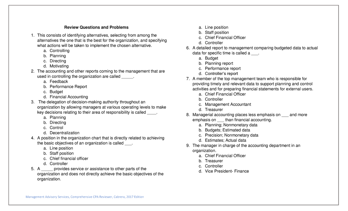 Business Strategic Analysis Review Questions and Problems - Review ...