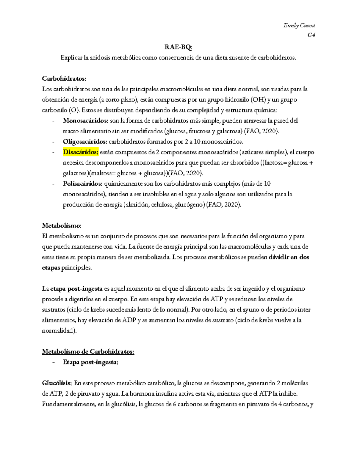 Bioquímica- Obesidad - Informe - G RAE-BQ: Explicar la acidosis ...