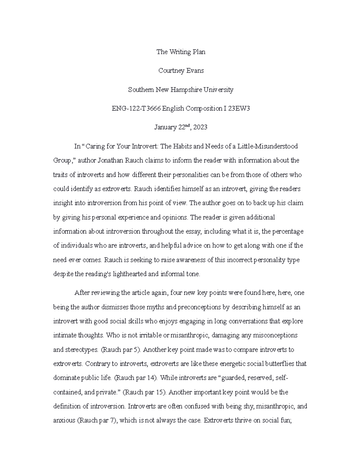 ENG-122 MOD 3 - Module three got an A- on it. - The Writing Plan ...
