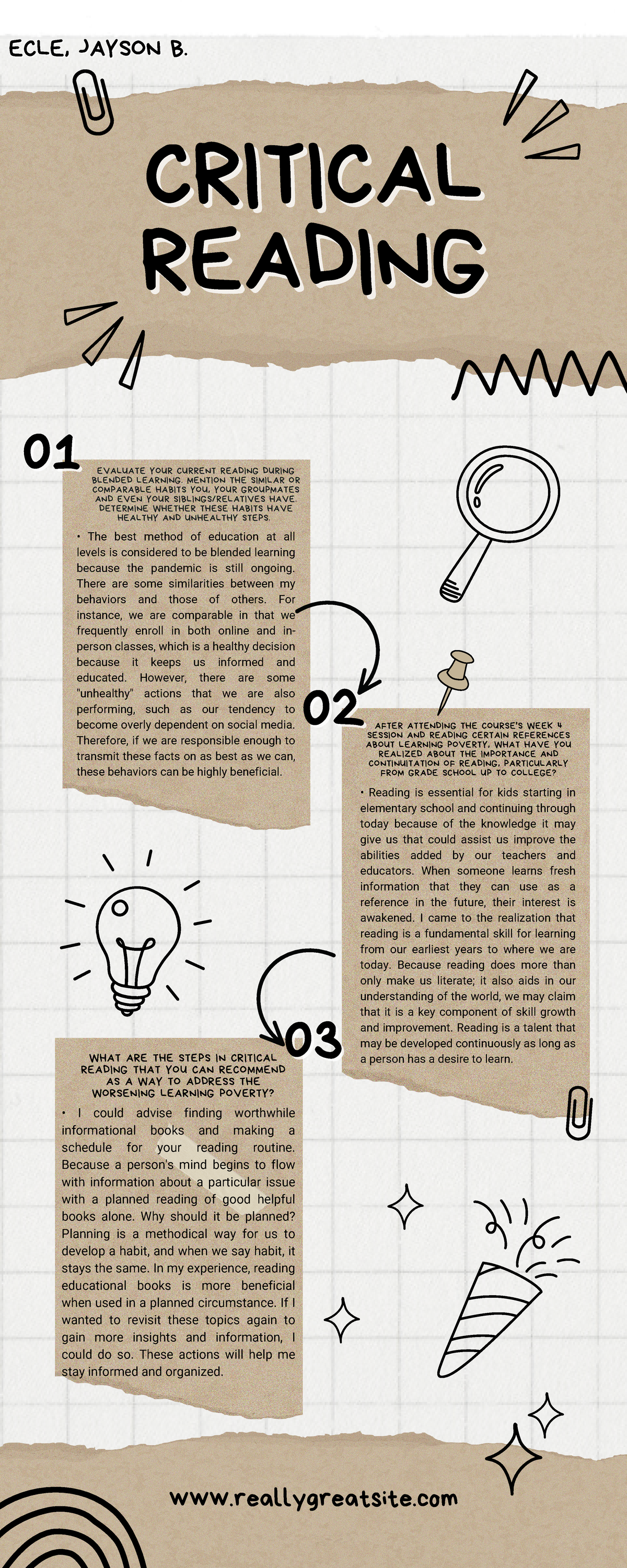 [Assignment] Ecle, Jayson B - CRITICALCRITICAL READING READING EVALUATE ...