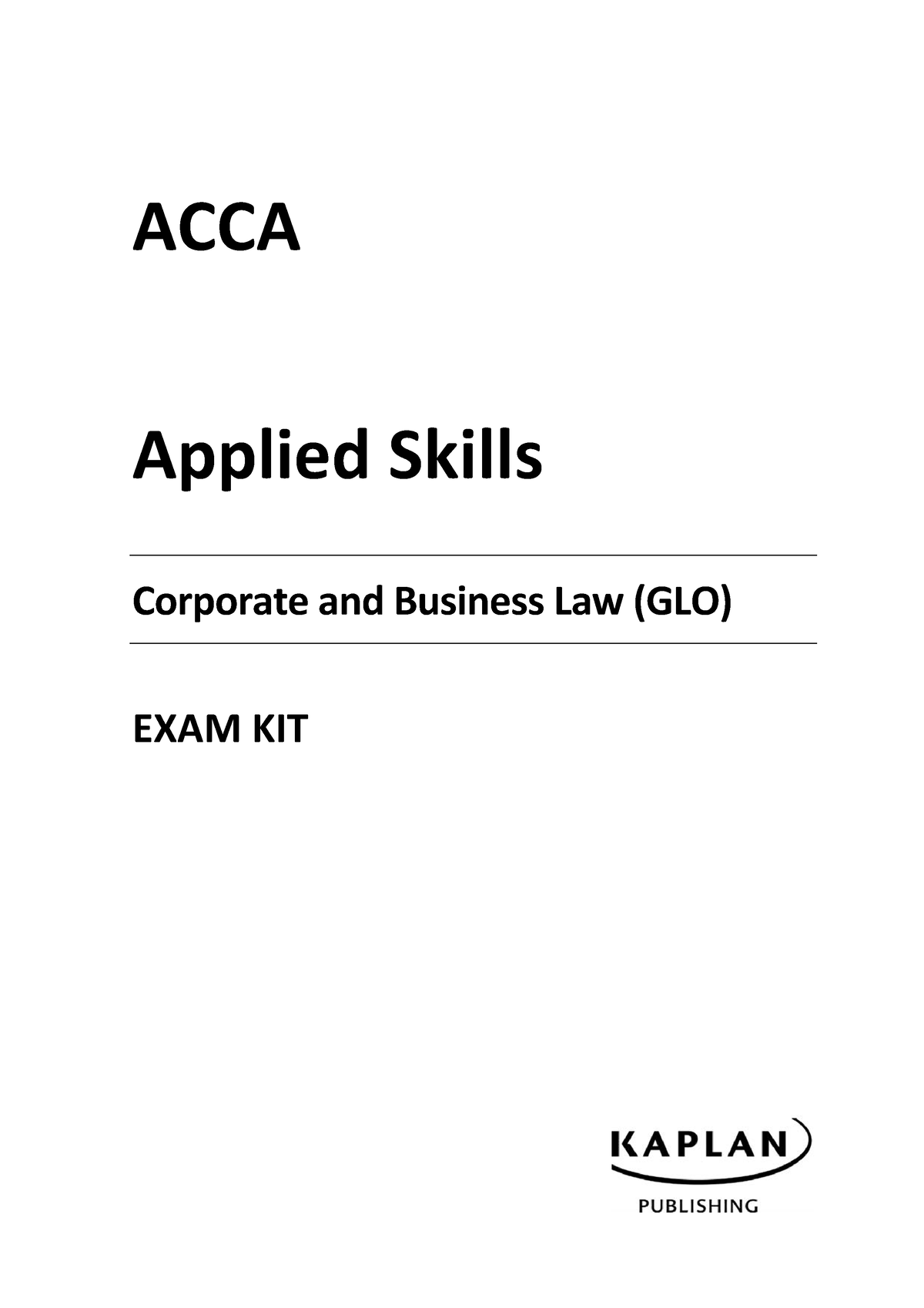 Law Exam Kit - Law Exam Kit - ACCA Applied Skills Corporate And ...