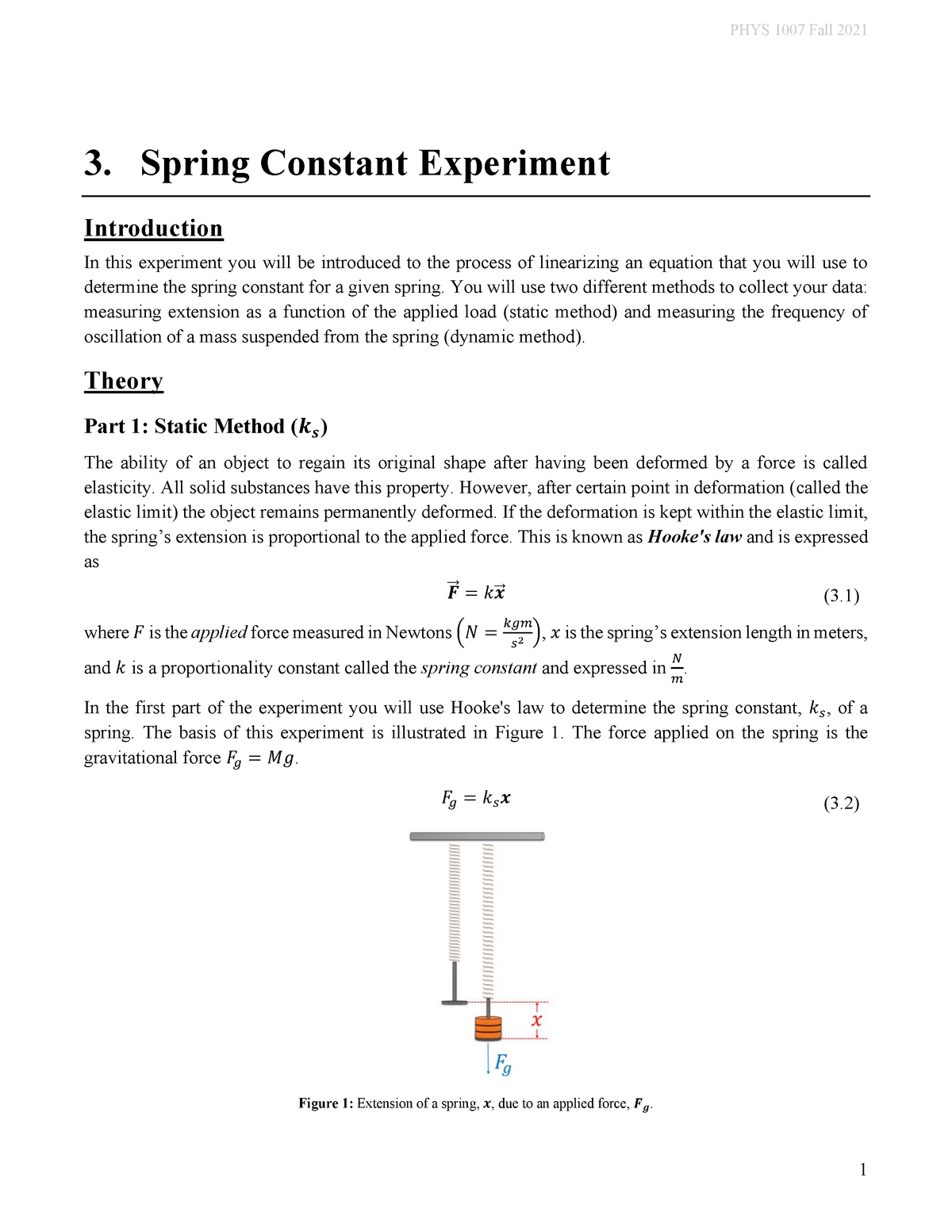 determine spring constant