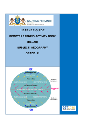 Grade 11 Geography Notes - GRADE 11 - GEOGRAPHY Unit 3 Africa’s Weather ...