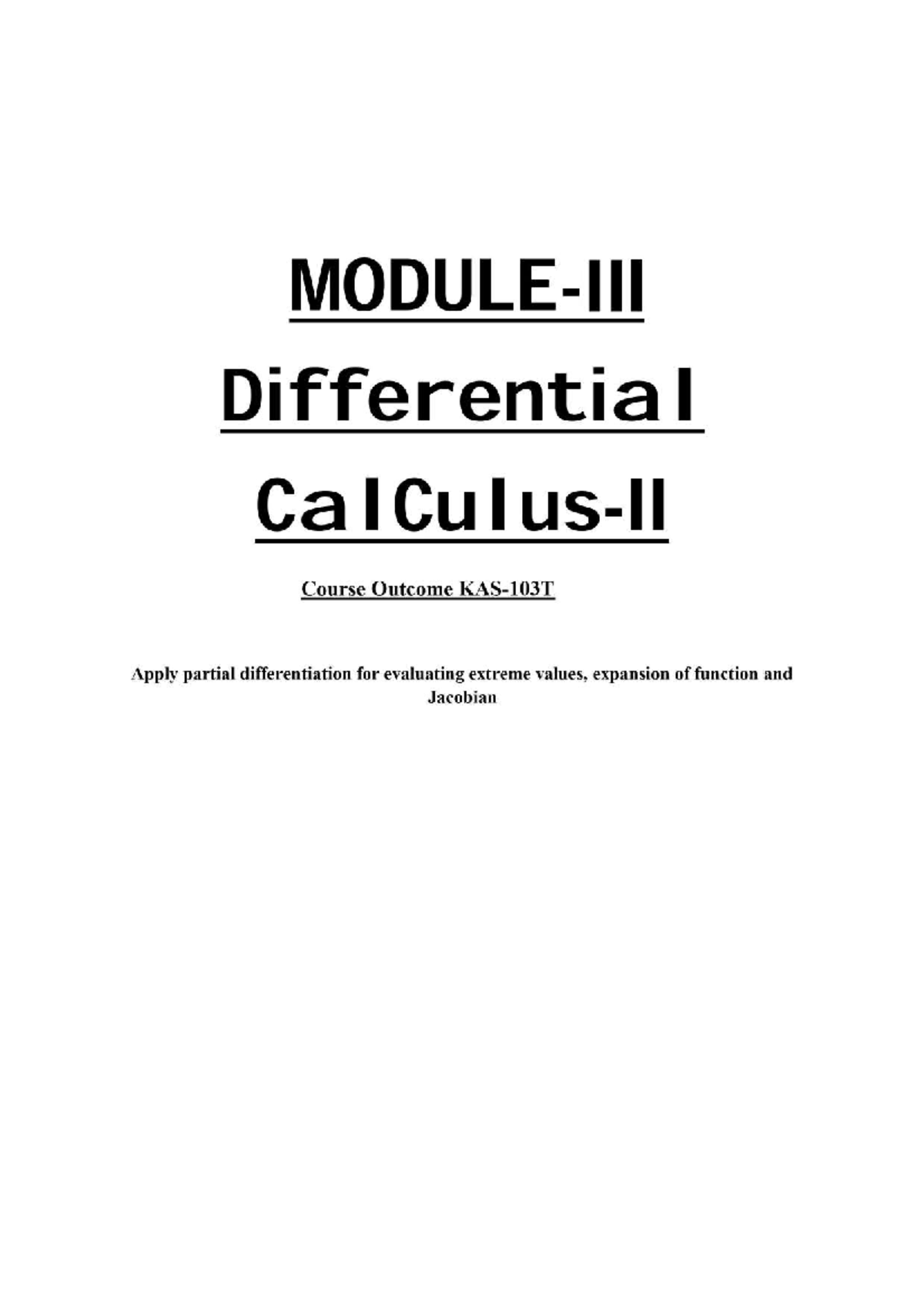 Unit-3(Differential Calculus-II) - Disaster Management - Studocu