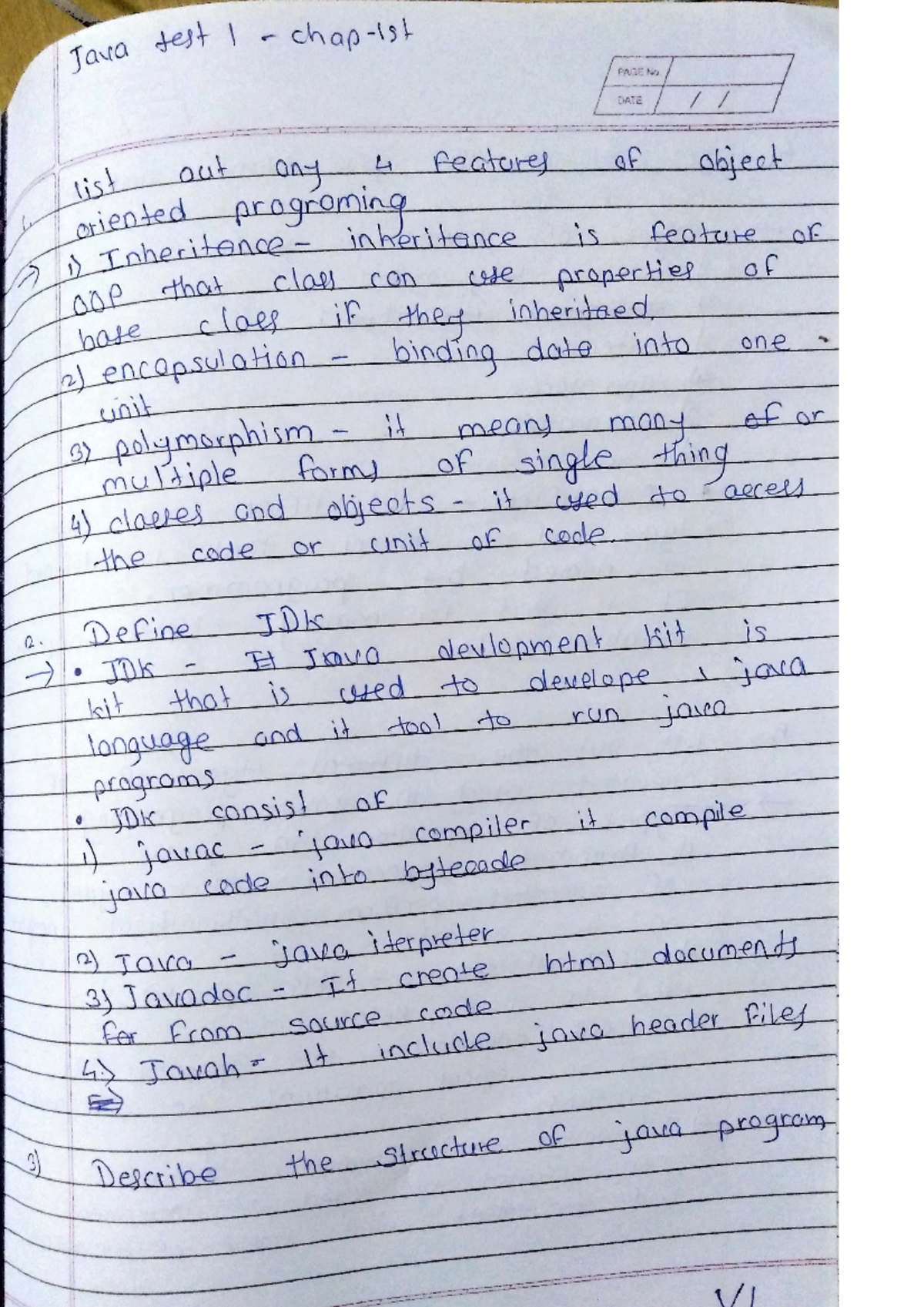 Java test 1 - Java Programming - Studocu
