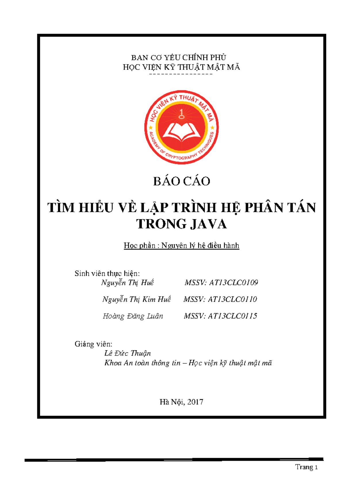 Lp trinh H Phan Tan trong Java by Kimh - BAN CƠ YẾU CHÍNH PHỦ HỌC VIỆN ...