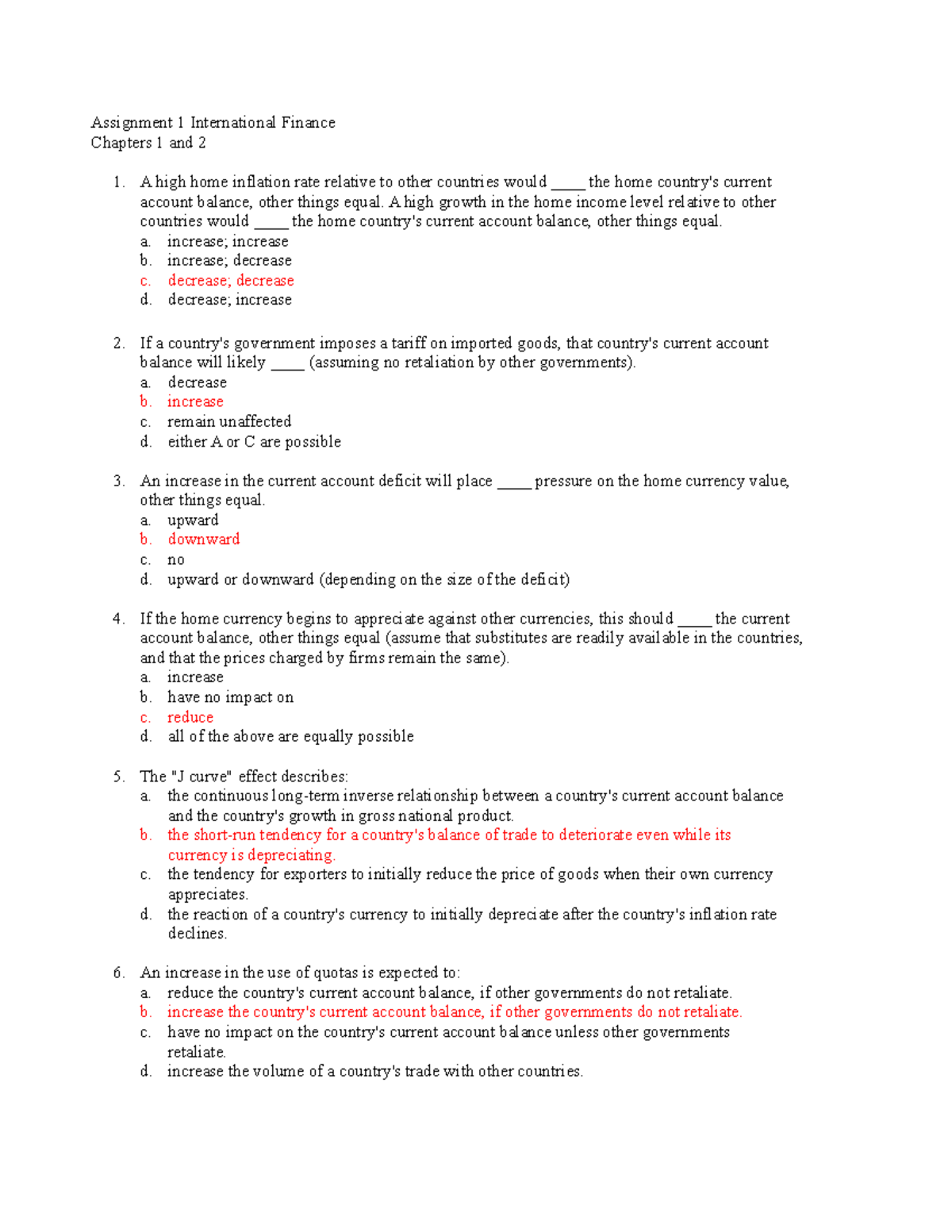 international trade finance and investment assignment