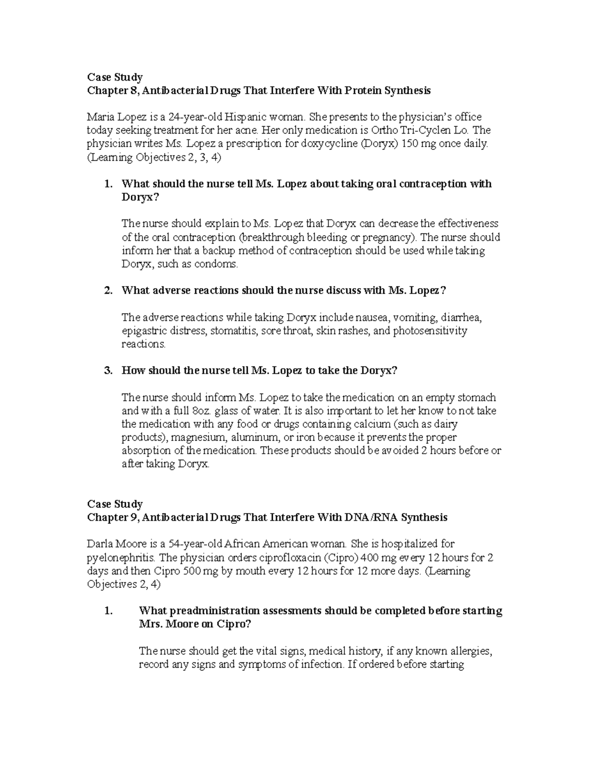 Chapter 8 & 9 Case Study Roach - Case Study Chapter 8, Antibacterial ...
