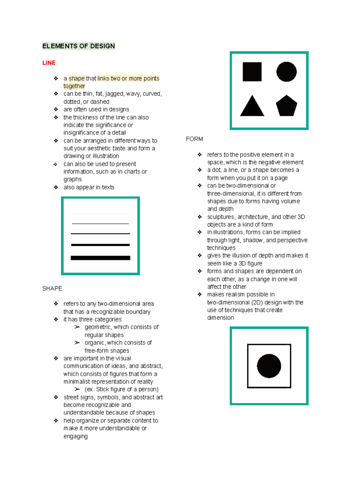 Introduction TO Visual Graphic Design - ELEMENTS OF DESIGN LINE a shape ...