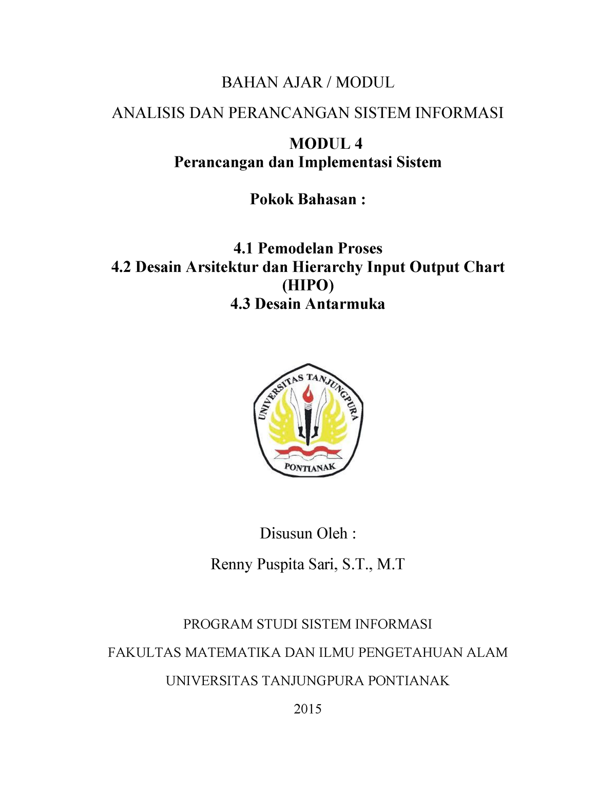 Analisis DAN Perancangan Sistem Informasi Modul 4 - BAHAN AJAR / MODUL ...