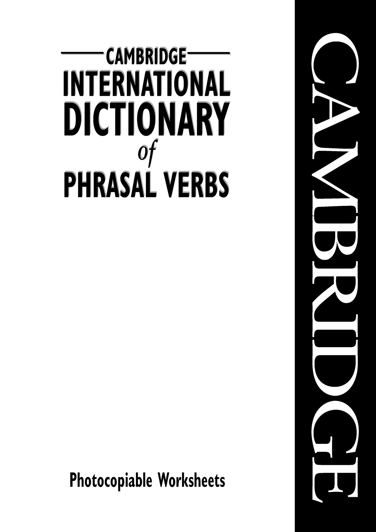 Dictionary Of Phrasal Verbs Worksheets Cambridge International 