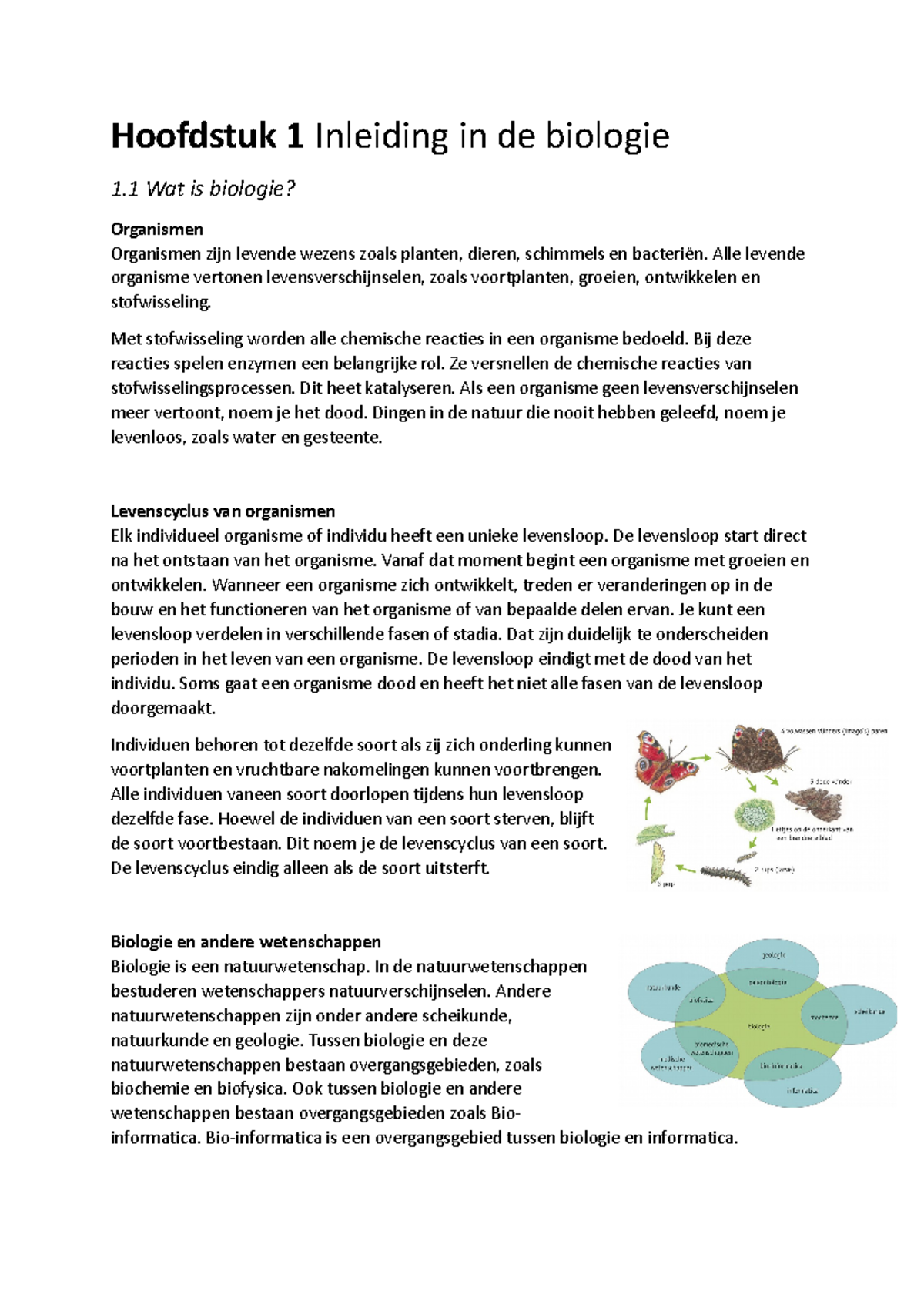 Hoofdstuk 1 Inleiding In De Biologie - Hoofdstuk 1 Inleiding In De ...