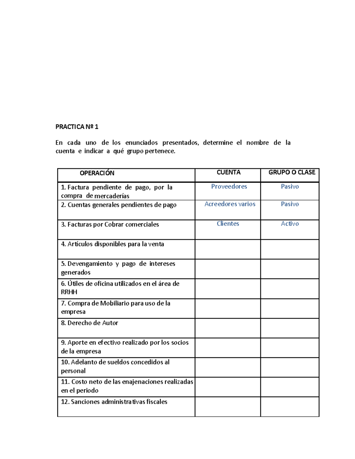 Ejercicios Primeros De La Semana 1 - PRACTICA N∫ 1 En Cada Uno De Los ...