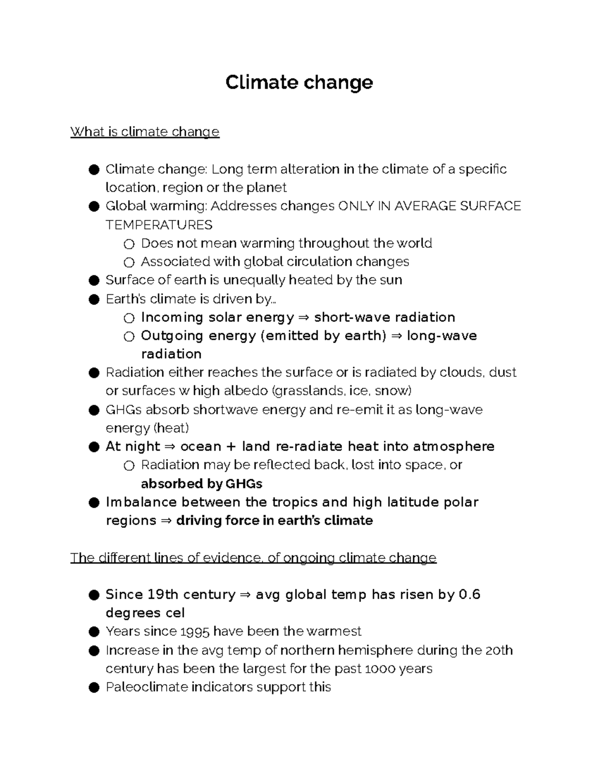 2EI3 Module 6 - Climate change What is climate change Climate change ...