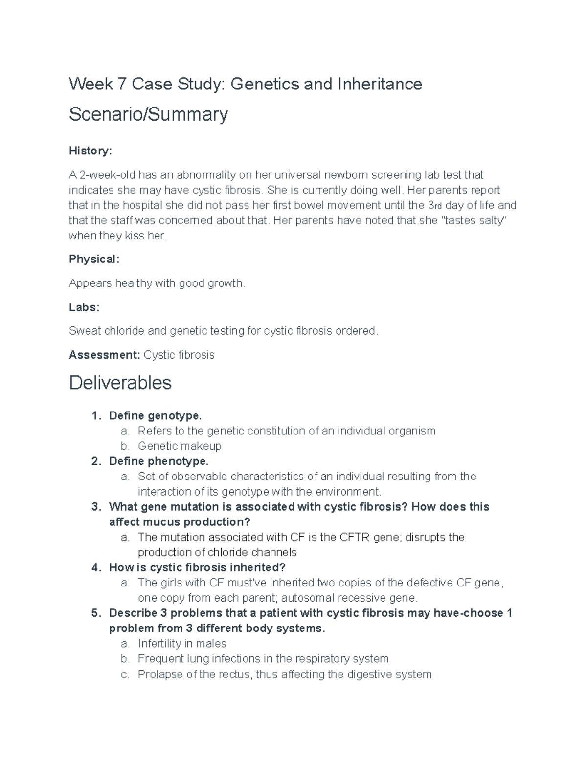 case study genetics and inheritance