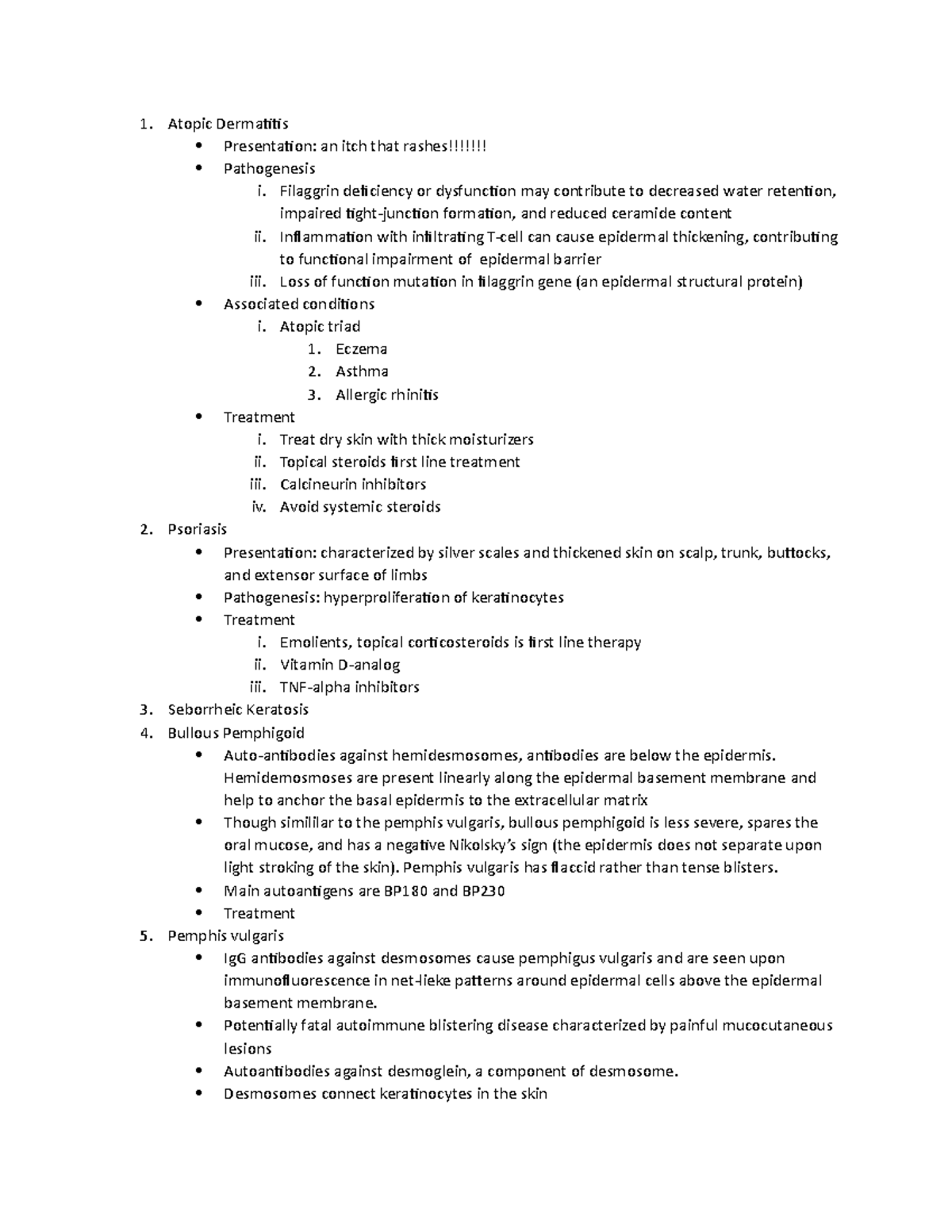 Derm outline - Atopic Dermatitis Presentation: an itch that rashes ...