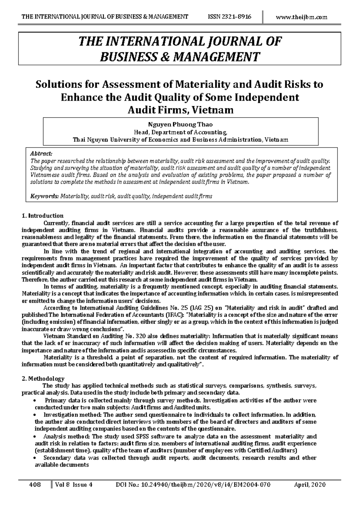 Tijbm,+BM2004-070 - THE INTERNATIONAL JOURNAL OF BUSINESS & MANAGEMENT ...
