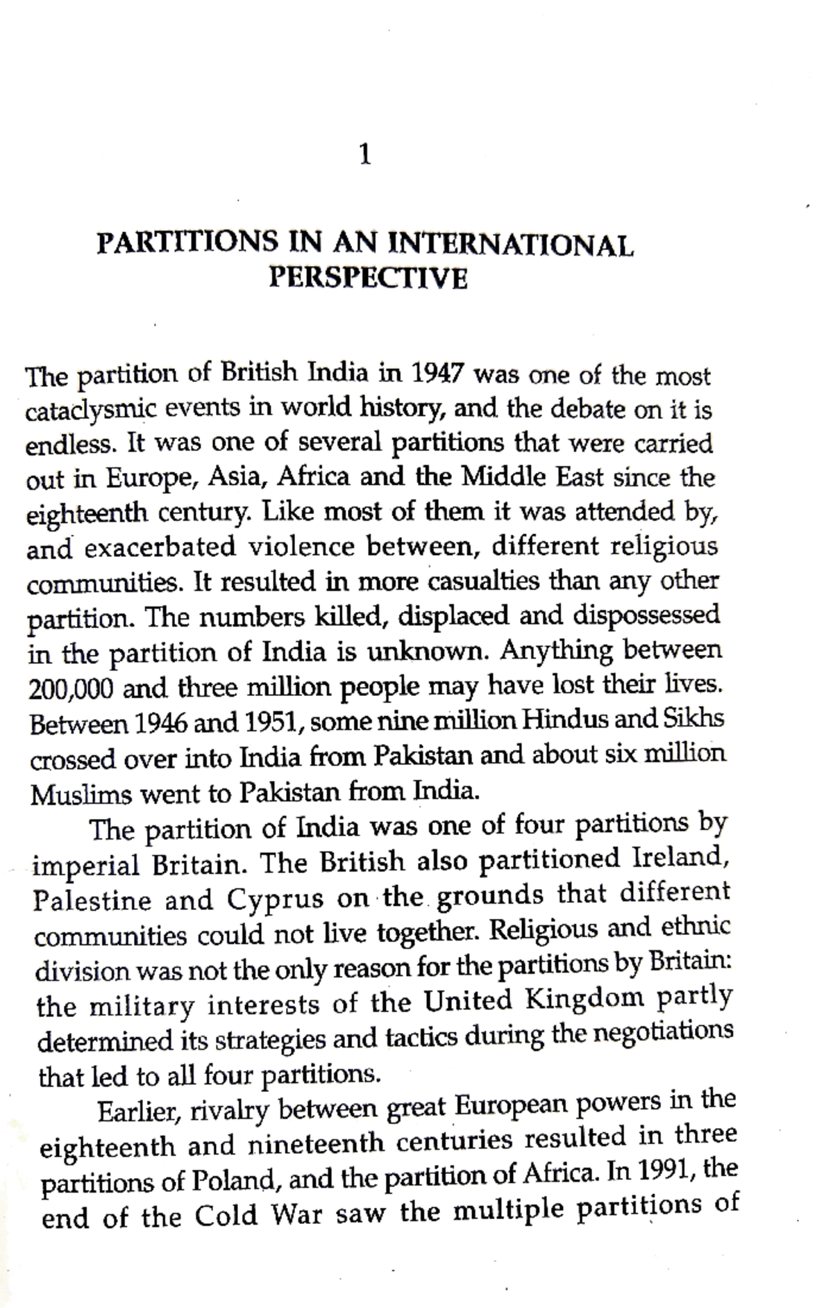 Partition Summary political science hons Studocu