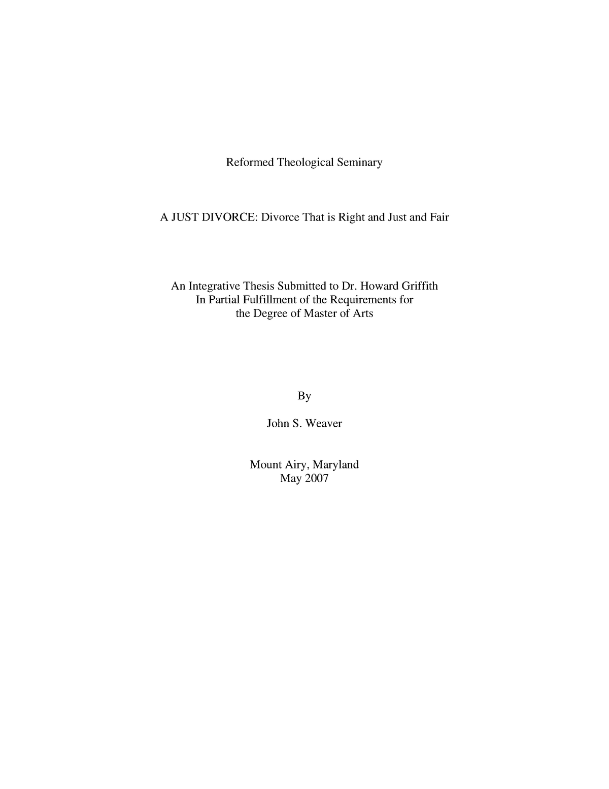 thesis on divorce pdf