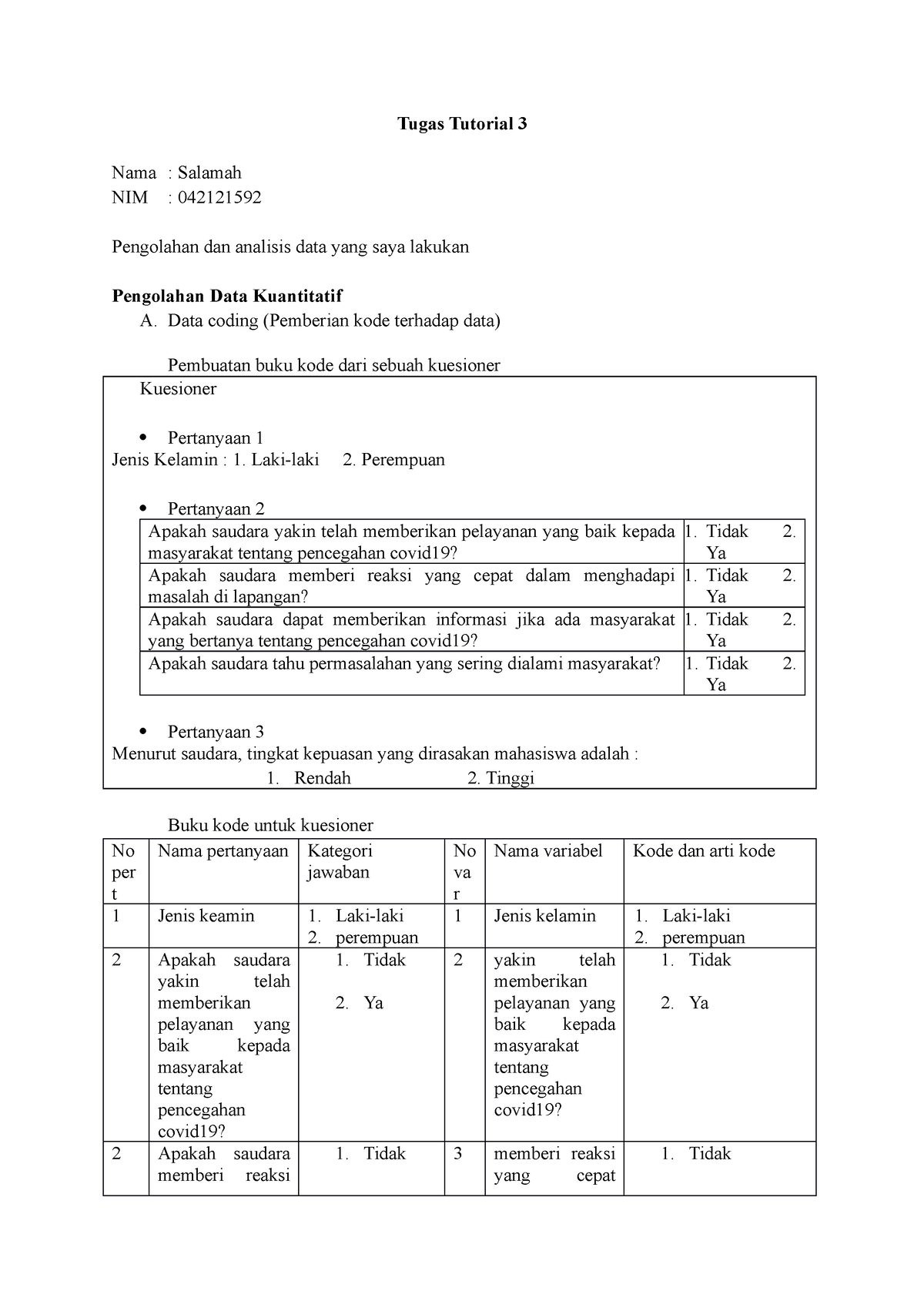 TT3 Metode Penelitian Sosial Salamah - Tugas Tutorial 3 Nama : Salamah ...