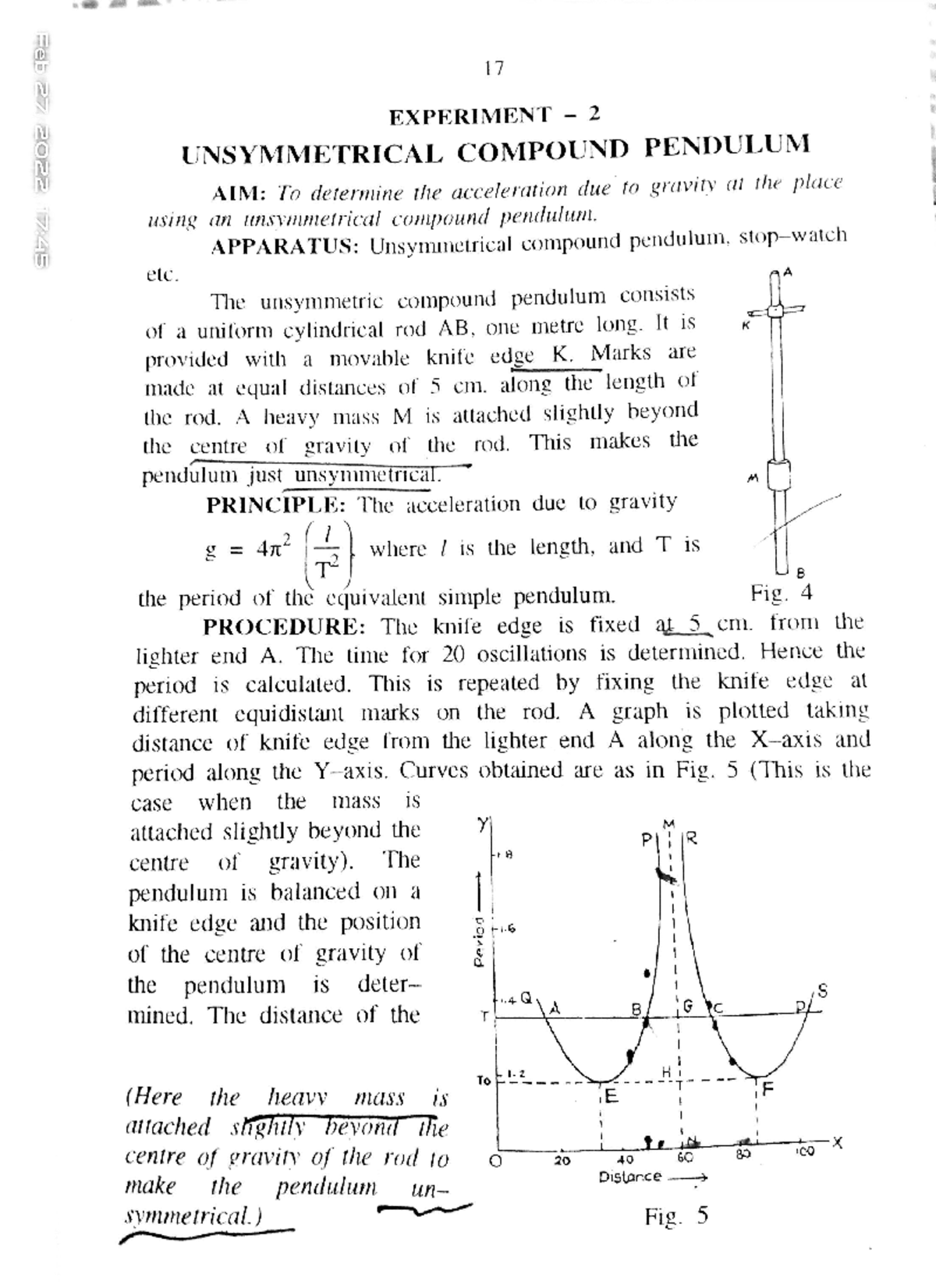 Unsymmetric Compound pendulum 06Feb2023 205441 Bsc zoology Studocu