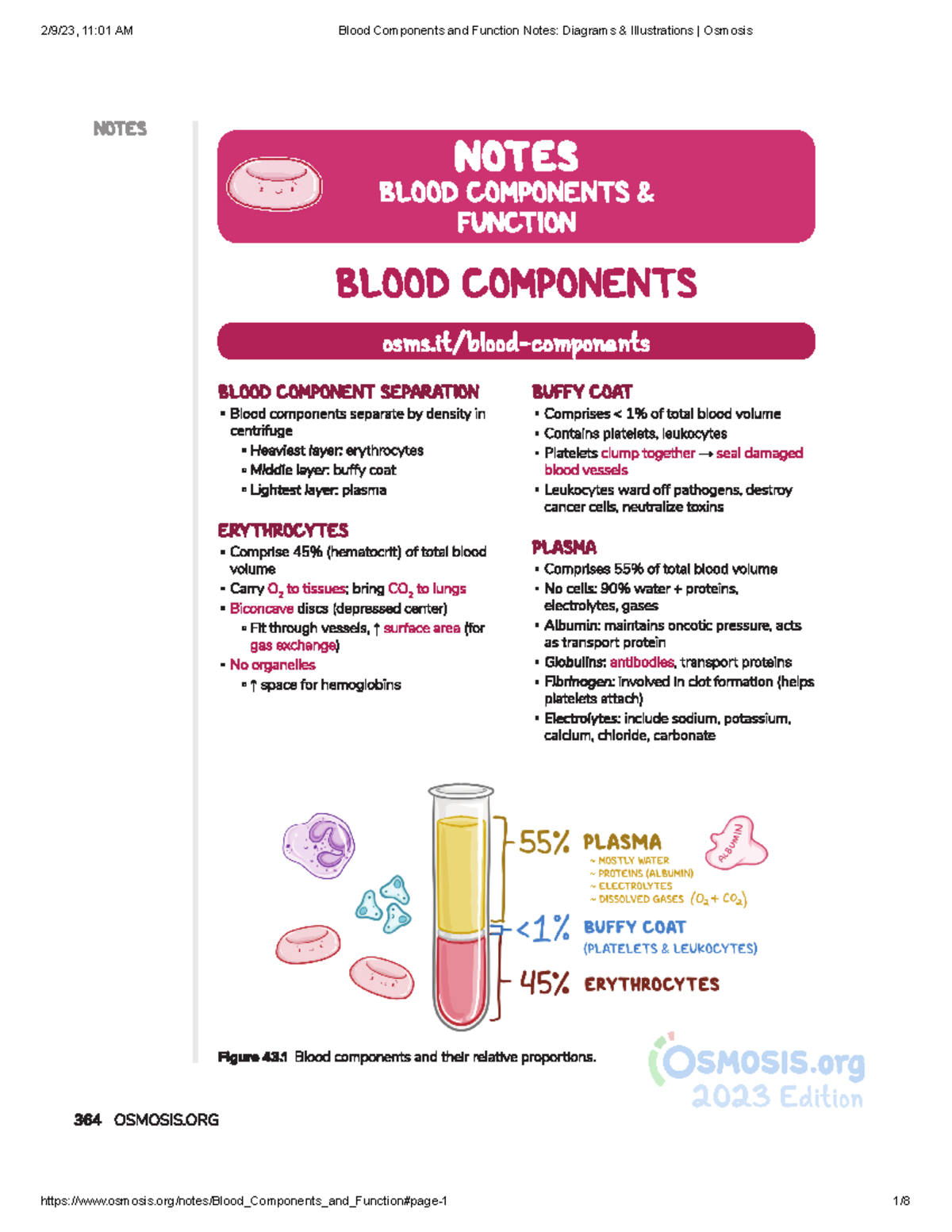 Blood Components - HMNS10100 - Studocu