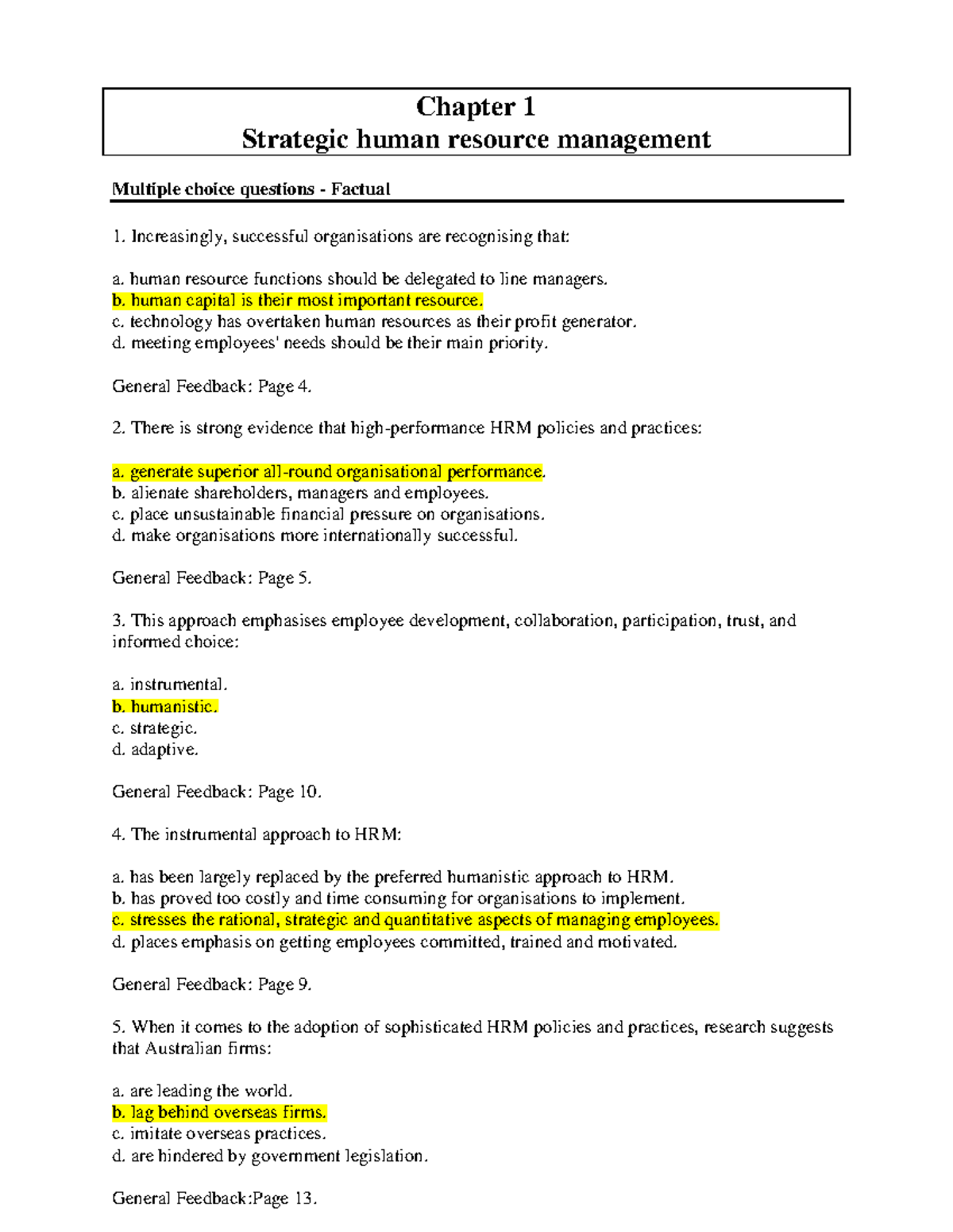 Chapter 1 Strategic Human Resource Management Chapter 1 Strategic Human Resource Management