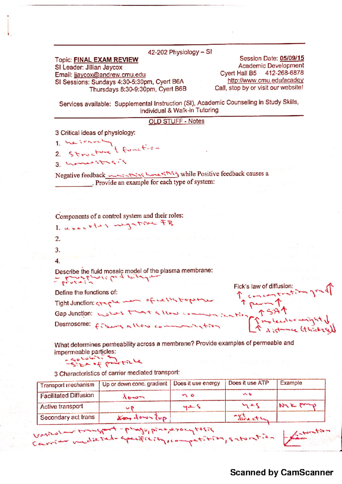 Cmu Final Exam Schedule Spring 2022 Final Exam Review 2 - Physiology - 42 202 - Studocu