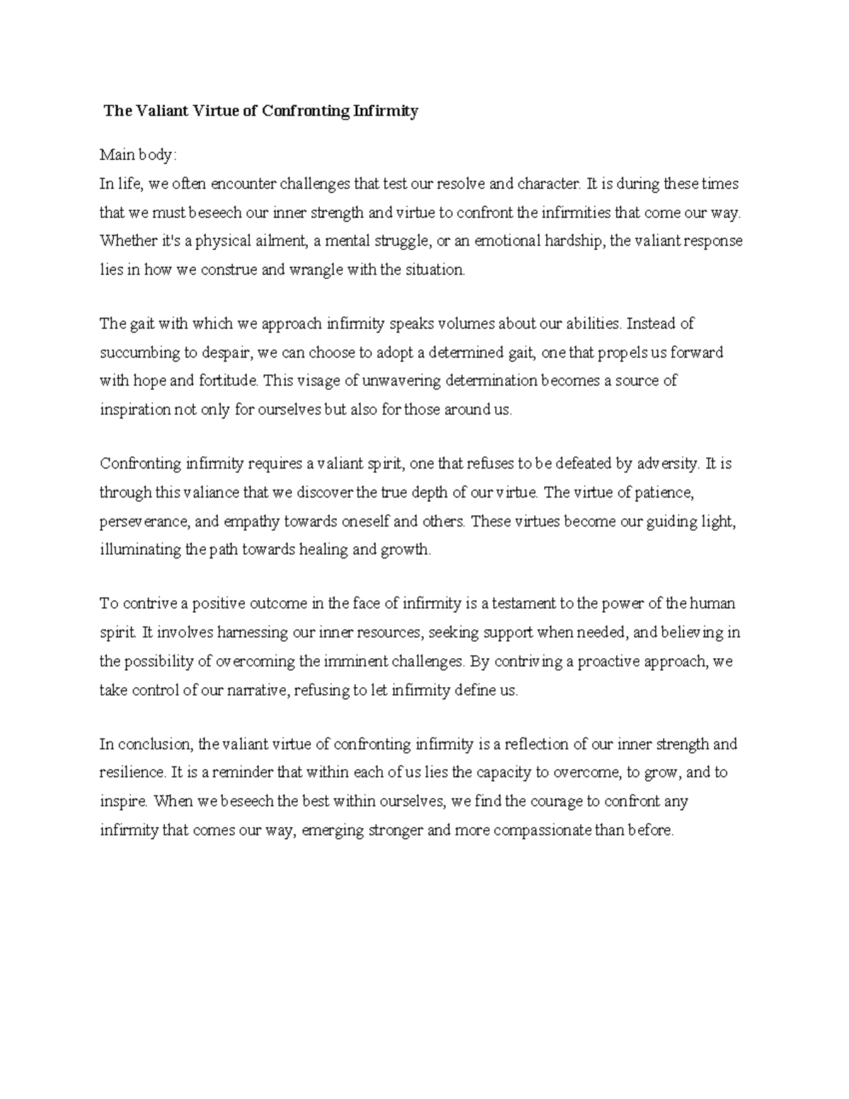 Essay 1712246684112 - ...... - The Valiant Virtue of Confronting ...