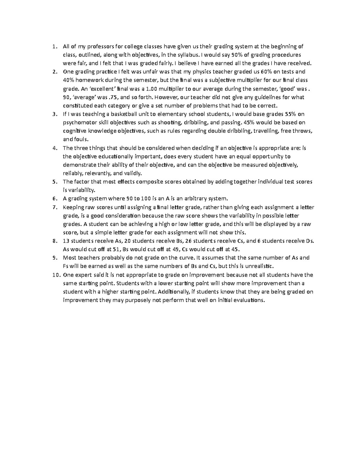 Ch 13 - Determining Objectives, Various Grading Systems In Academic 