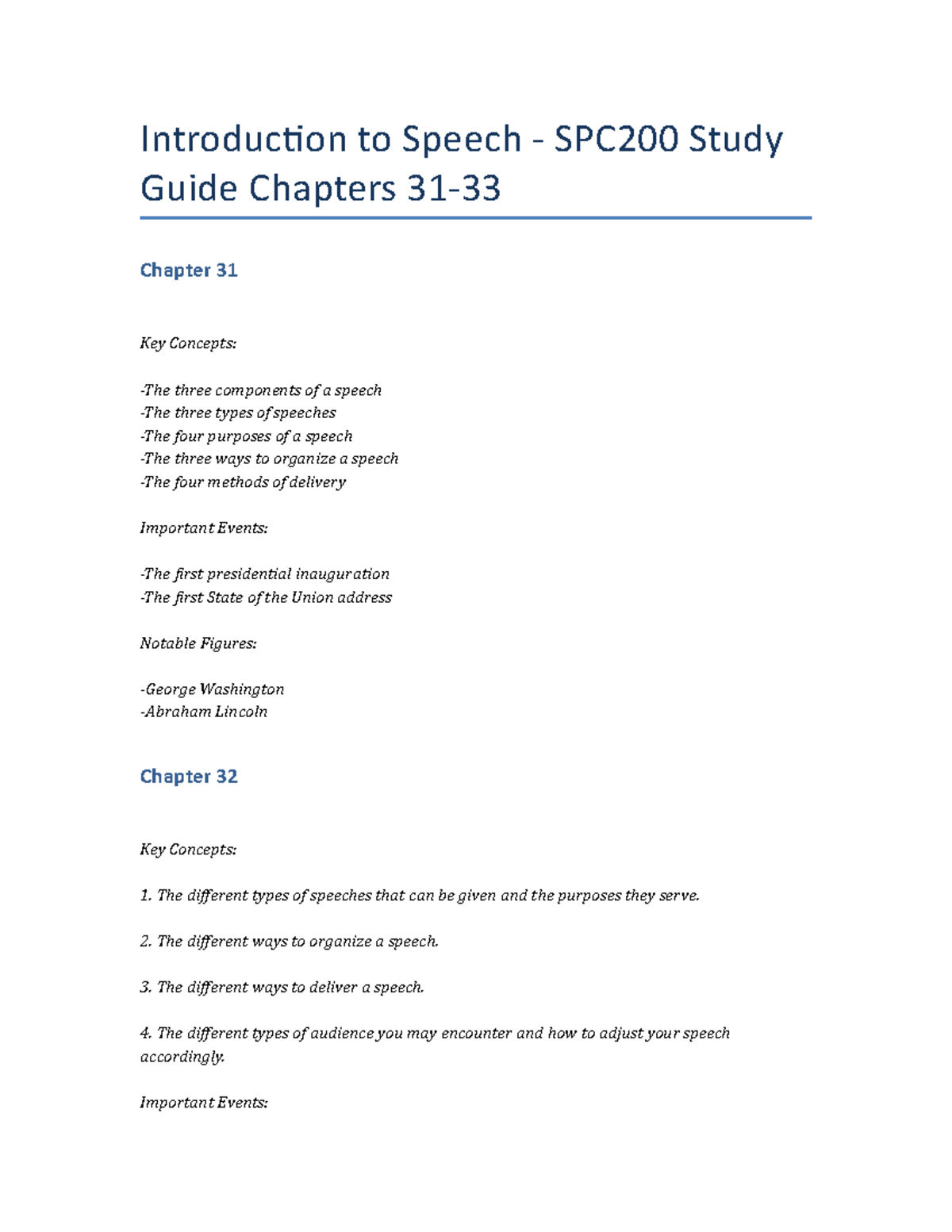 Introduction To Speech - SPC200 Study Guide Chapters 31-33 ...