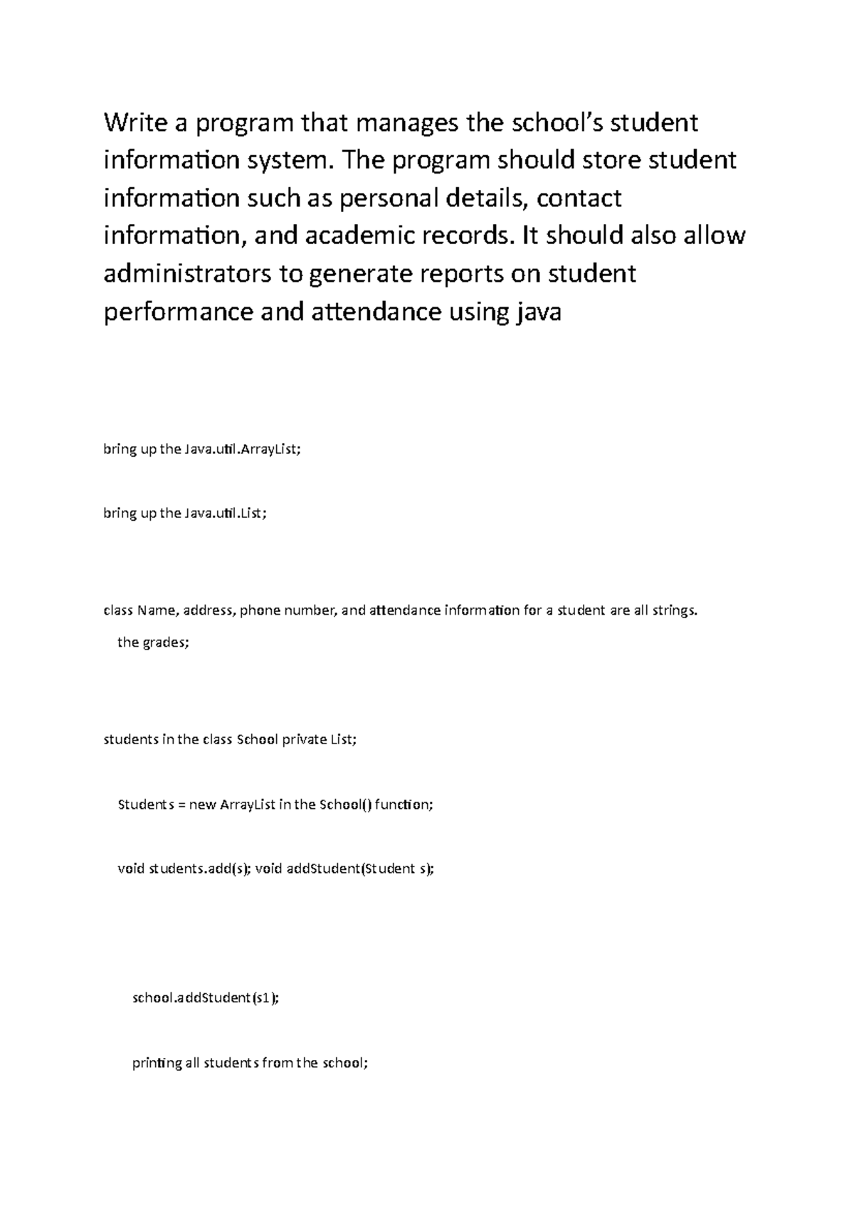 Comp606-assign 04-java - Write a program that manages the school’s ...