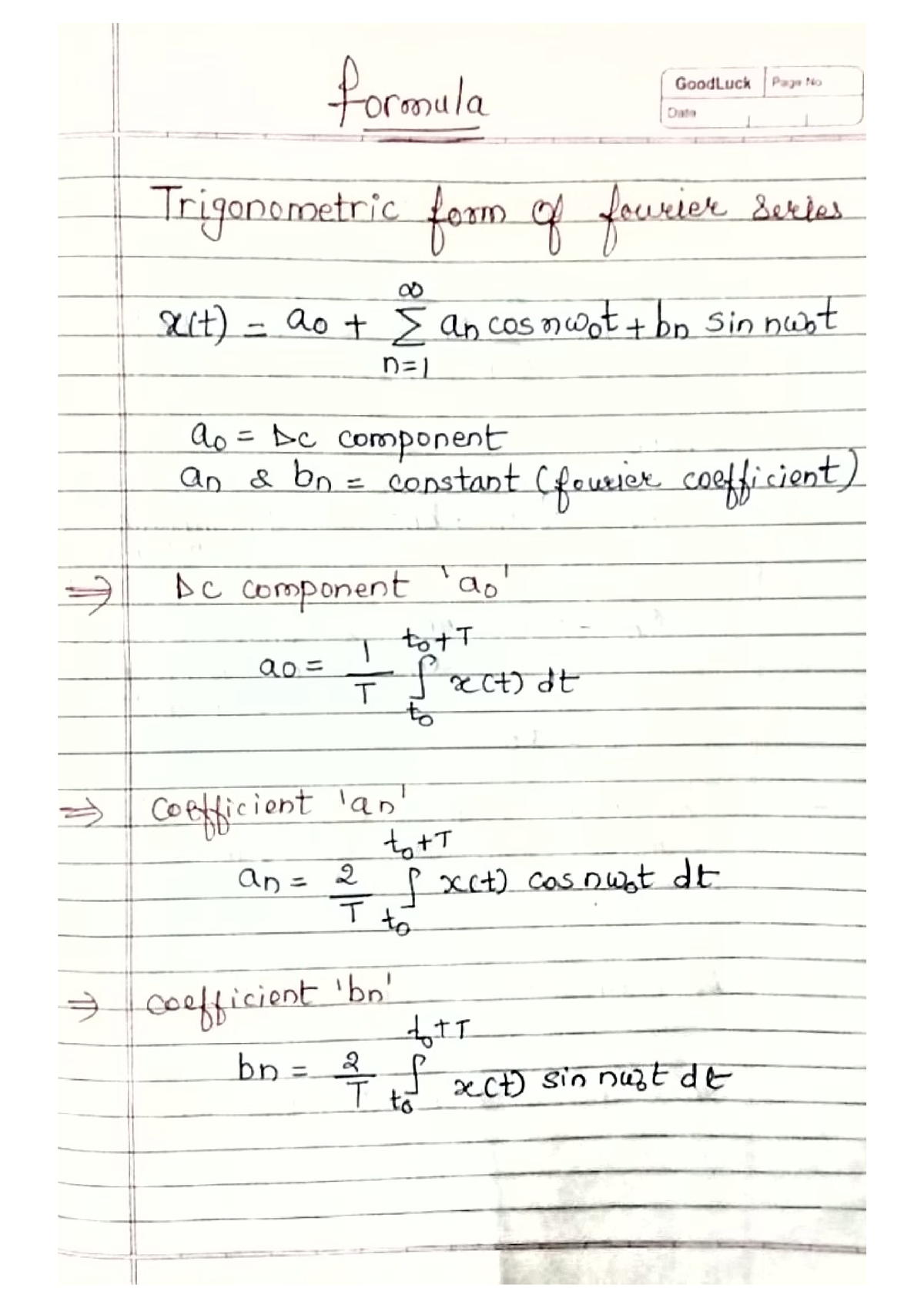 Fourier Series Formula-merged - Electrical Engineering - GEC BHARUCH - Studocu