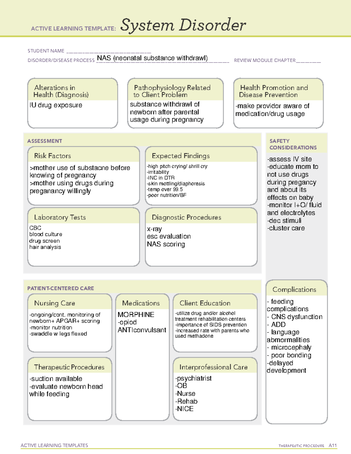 NAS - learning template - ACTIVE LEARNING TEMPLATES THERAPEUTIC ...