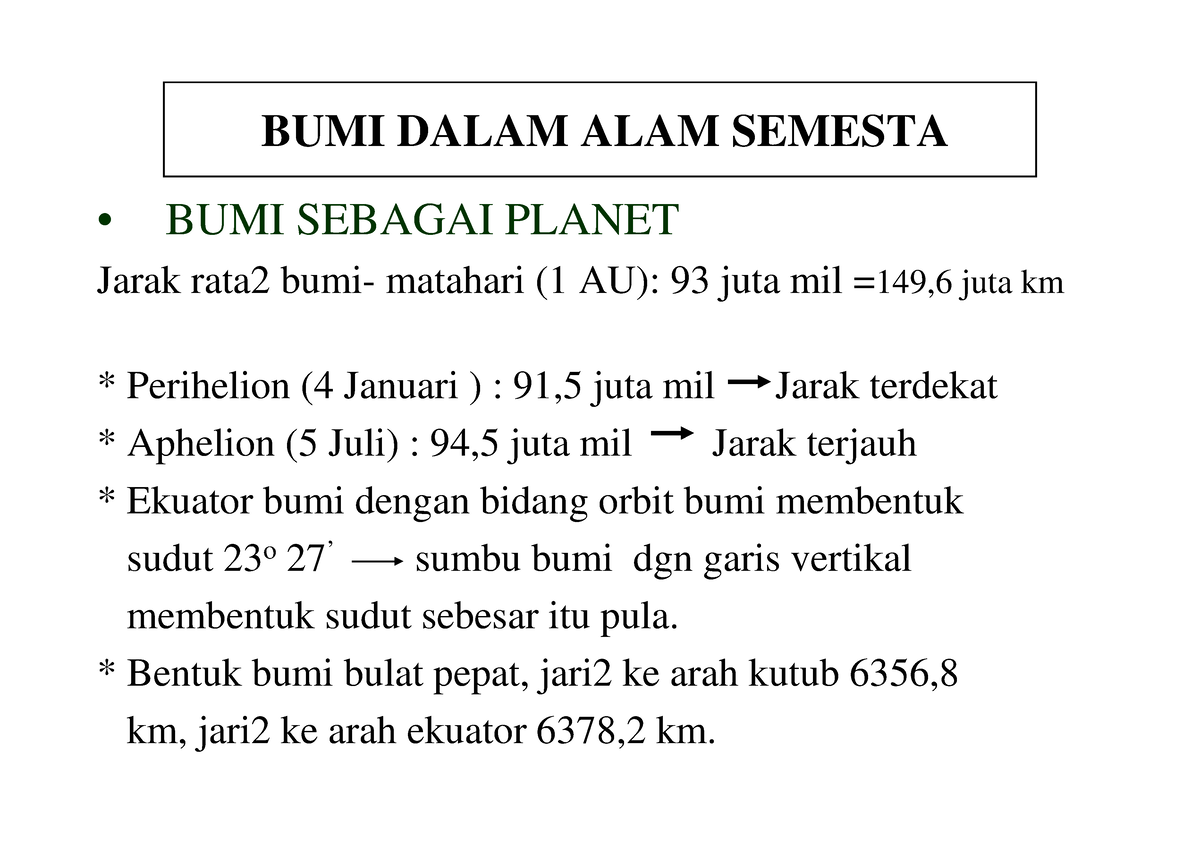 Bab-4-Bumi Dlm Alam Semesta B - BUMI DALAM ALAM SEMESTA • BUMI SEBAGAI ...