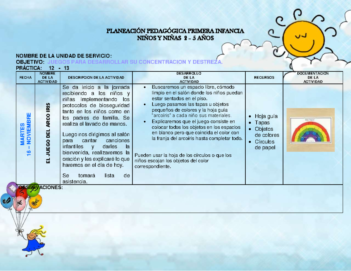 Planeacion Para Niños De 2 A 3 Años