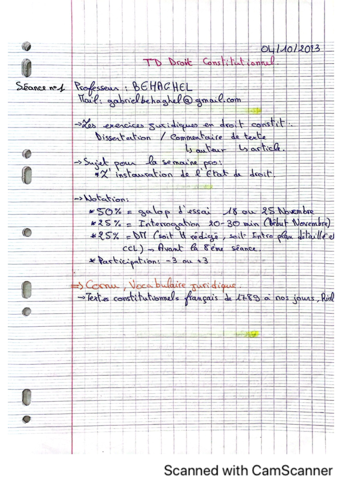Constit S1 - Droit constitutionnel - Studocu