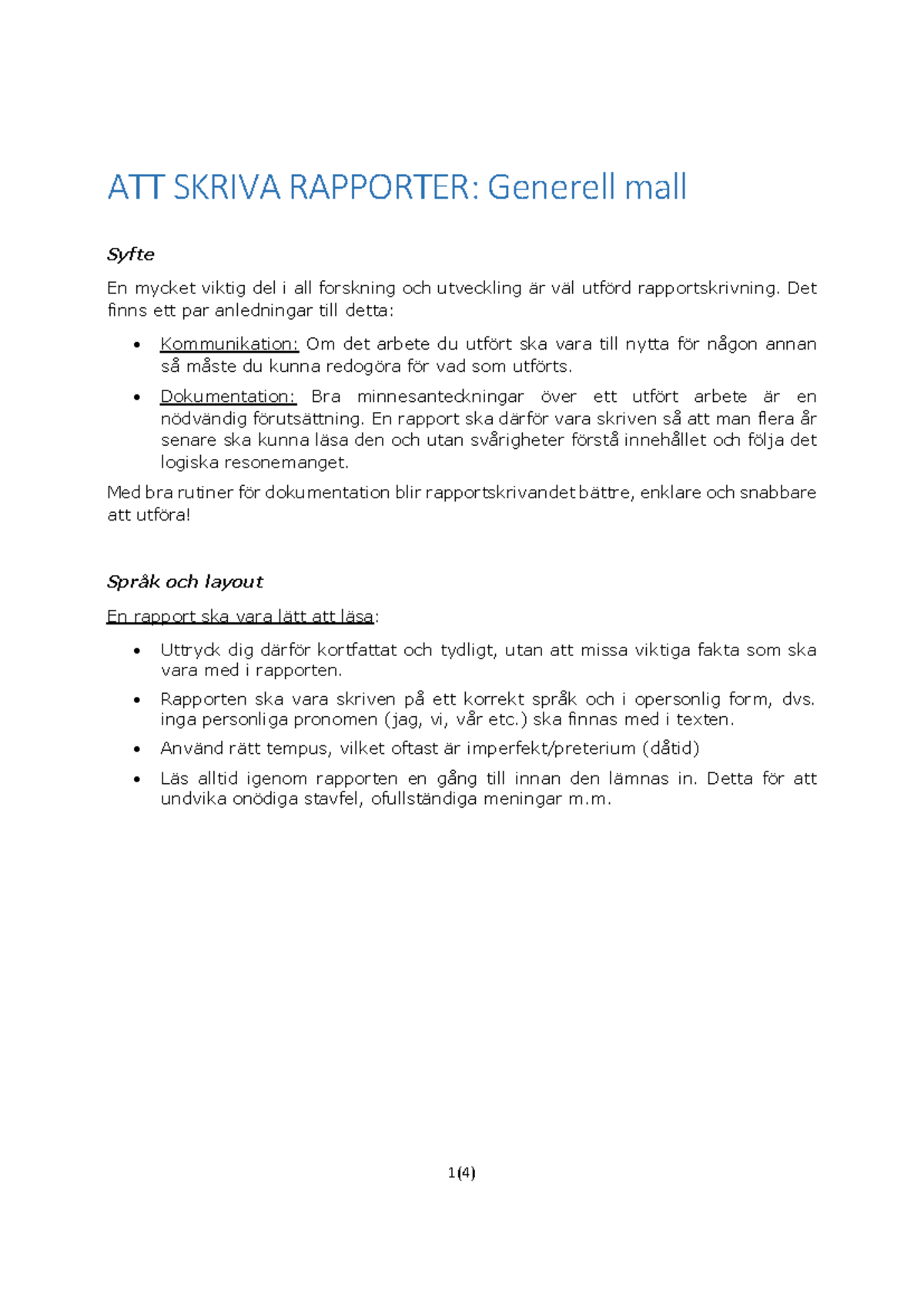 Rapportskrivning - Laboration titrering - ATT SKRIVA RAPPORTER ...