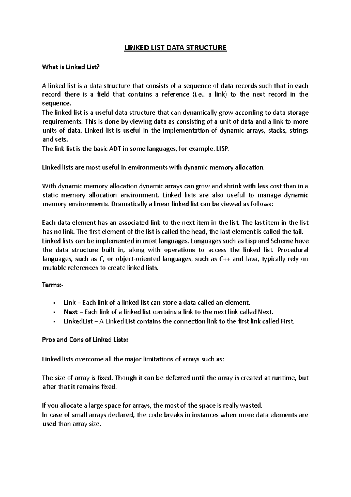 Linked LIST DATA Structure - LINKED LIST DATA STRUCTURE What is Linked ...